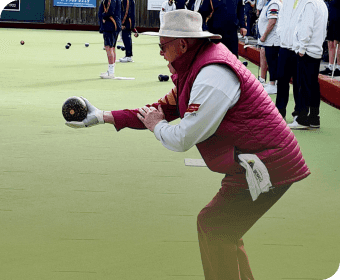 Learning bowls at Murrumbeena Bowls Club